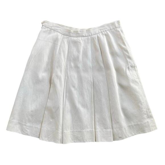 TALBOTS Vtg 90s/Y2K Light Khaki Pleated Mini Skirt Light Academia Preppy Sz 2 - Picture 1 of 6